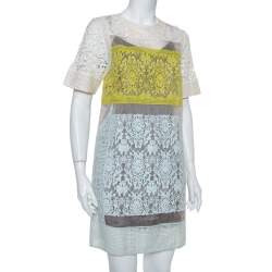 Rebecca Taylor Multicolor Lace Sheer Shift Dress S
