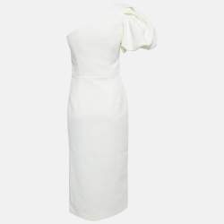 Pre Owned Rebecca Vallance Textured Crepe One-Shoulder Midi Dress S