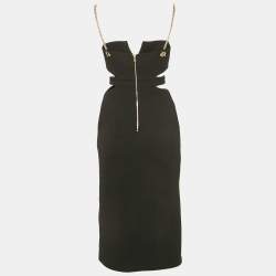 مملوكة مسبقًا فستان ريبيكا فالانس كريب أسود بقصة ميدي إيمان مقاس صغير