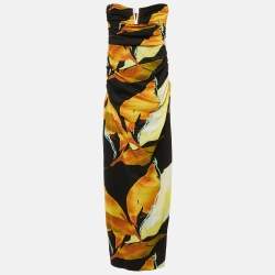 Pre Owned Rebecca Vallance Multicolor Printed Stretch Petals of Paradise Dress S