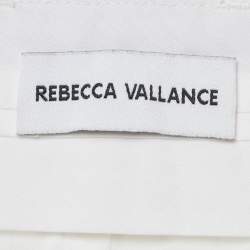 Pre Owned Rebecca Vallance White Pinstriped Crepe Straight Fit Trousers S