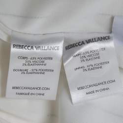 Pre Owned Rebecca Vallance White Pinstriped Crepe Straight Fit Trousers S