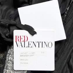 RED Valentino Monochrome Tweed Ruffle Trim Jacket M