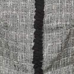 RED Valentino Monochrome Tweed Ruffle Trim Jacket M