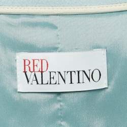 Pre Owned RED Valentino Blue Wool Felt Belted Mid-Length Coat S