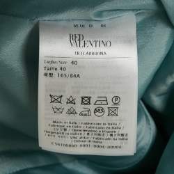 Pre Owned RED Valentino Blue Wool Felt Belted Mid-Length Coat S