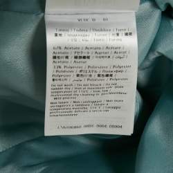 Pre Owned RED Valentino Blue Wool Felt Belted Mid-Length Coat S