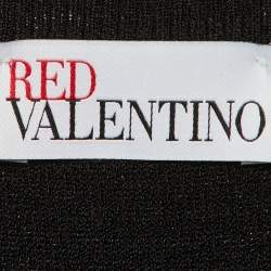 Pre Owned RED Valentino Black/White Follow Me Intarsia Knit Mini Dress S