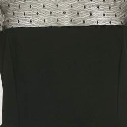 Pre Owned RED Valentino Black Knit and Tulle Long Sleeve Mini Dress XL