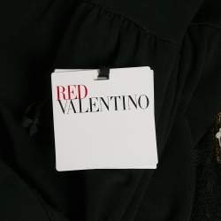 Pre Owned RED Valentino Black Knit and Tulle Long Sleeve Mini Dress XL