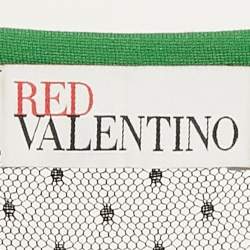 RED Valentino Green Knit and Tulle Sleeveless D'Esprit Ponte Mini Dress XL