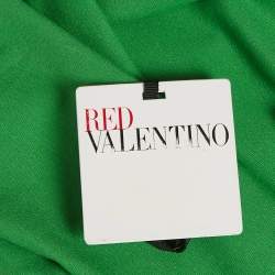RED Valentino Green Knit and Tulle Sleeveless D'Esprit Ponte Mini Dress XL
