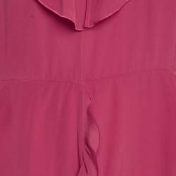 Pre Owned RED Valentino Pink Silk Ruffled Mini Dress M