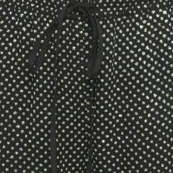 Pre Owned RED Valentino Black Sheer Silk Sequin Drawstring Pants M