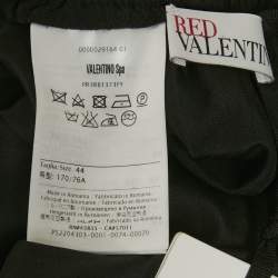 Pre Owned RED Valentino Black Sheer Silk Sequin Drawstring Pants M