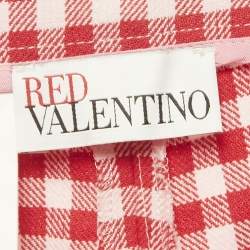 Pre Owned RED Valentino Red Gingham Cotton Trousers M