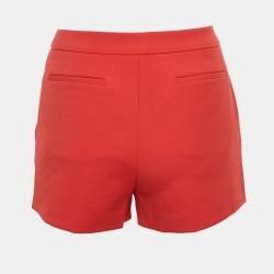 Pre Owned RED Valentino Red Crepe High Waisted Mini Shorts S