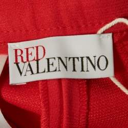 Pre Owned RED Valentino Red Crepe High Waisted Mini Shorts S