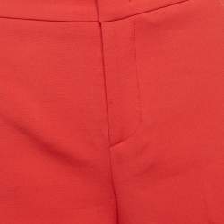 Pre Owned RED Valentino Red Crepe High Waisted Mini Shorts S