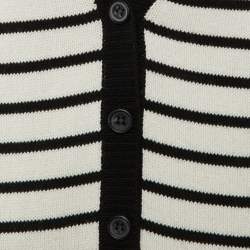 Pre Owned كارديجان ريد فالنتينو تريكوت مخطط بالأبيض مع تفاصيل ربطة مقاس ميديم