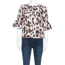 Red Valentino Beige Leopard Print Taffeta Jacket M