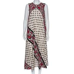Pre Owned RED Valentino Cream Bandana Print Silk Fluid Fit Long Dress M