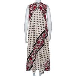 Pre Owned RED Valentino Cream Bandana Print Silk Fluid Fit Long Dress M