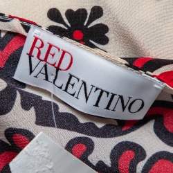 Pre Owned RED Valentino Cream Bandana Print Silk Fluid Fit Long Dress M