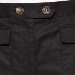 Pre Owned RED Valentino Black Canvas Flared Leg Cropped Pants L