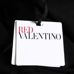 Pre Owned RED Valentino Black Knit Bow Detail Ruffle Trimmed Dress L