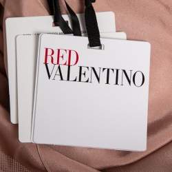 Pre Owned RED Valentino Light Pink Polka-Dot Pleated Tulle Midi Skirt M