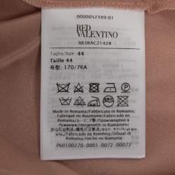 Pre Owned RED Valentino Light Pink Polka-Dot Pleated Tulle Midi Skirt M