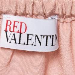 Pre Owned RED Valentino Light Pink Polka-Dot Pleated Tulle Midi Skirt M