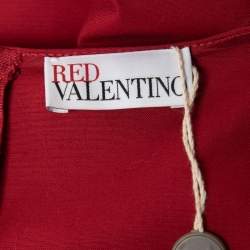 Pre Owned RED Valentino Red Cotton Sleeveless Flared Mini Dress L