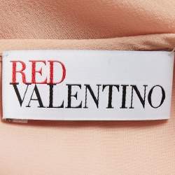 Pre Owned RED Valentino Pink Silk & Lace Short Sleeve Mini Dress L