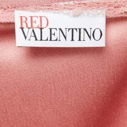 RED Valentino Salmon Pink Crepe & Tulle Shift Dress S