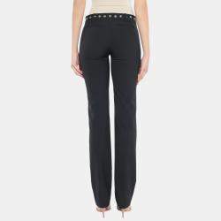 Pre Owned RED Valentino Black Crepe Belted Pants S (IT 38)