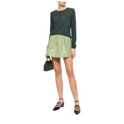Red Valentino Olive Green Faille Mini Skirt S (IT 40)