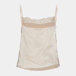Red Valentino Peach Silk & Lace Camisole Top L (IT 44)