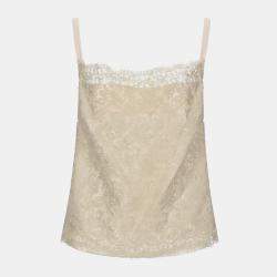 Red Valentino Peach Silk & Lace Camisole Top L (IT 44)