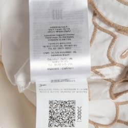 Pre Owned RED Valentino White Embroidered Poplin Tiered Maxi Dress M