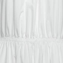 Pre Owned RED Valentino White Embroidered Poplin Tiered Maxi Dress M