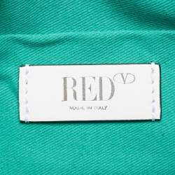 Pre Owned RED Valentino x Puma Green/White Perforated Leather Camera Shoulder Bag