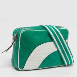 Pre Owned RED Valentino x Puma Green/White Perforated Leather Camera Shoulder Bag