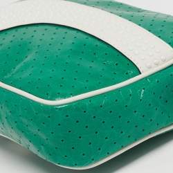 Pre Owned RED Valentino x Puma Green/White Perforated Leather Camera Shoulder Bag
