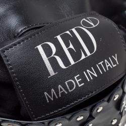 Pre Owned RED Valentino Black Leather Flower Puzzle Clutch Bag