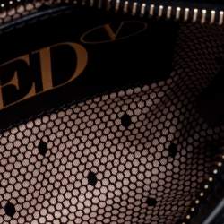 Pre Owned RED Valentino Black Leather Flower Puzzle Pochette Bag