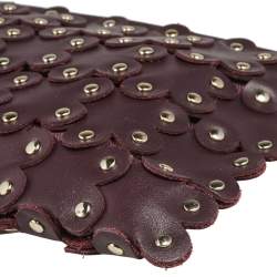 Pre Owned RED Valentino Plum Leather Flower Puzzle Pochette Bag