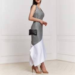 RED Valentino Black Leather Flower Puzzle Pochette Bag