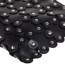 RED Valentino Black Leather Flower Puzzle Pochette Bag
